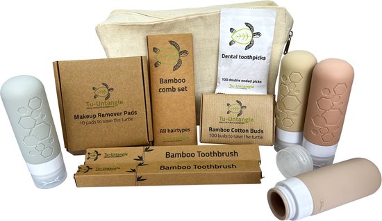 Zero Waste Toiletartikelen Set voor Reizen en thuisgebruik | Milieubewust | Duurzame Badkamerbenodigdheden | Herbruikbare Toiletartikelen Set voor Milieubewuste Reizigers | Milieuvriendelijke