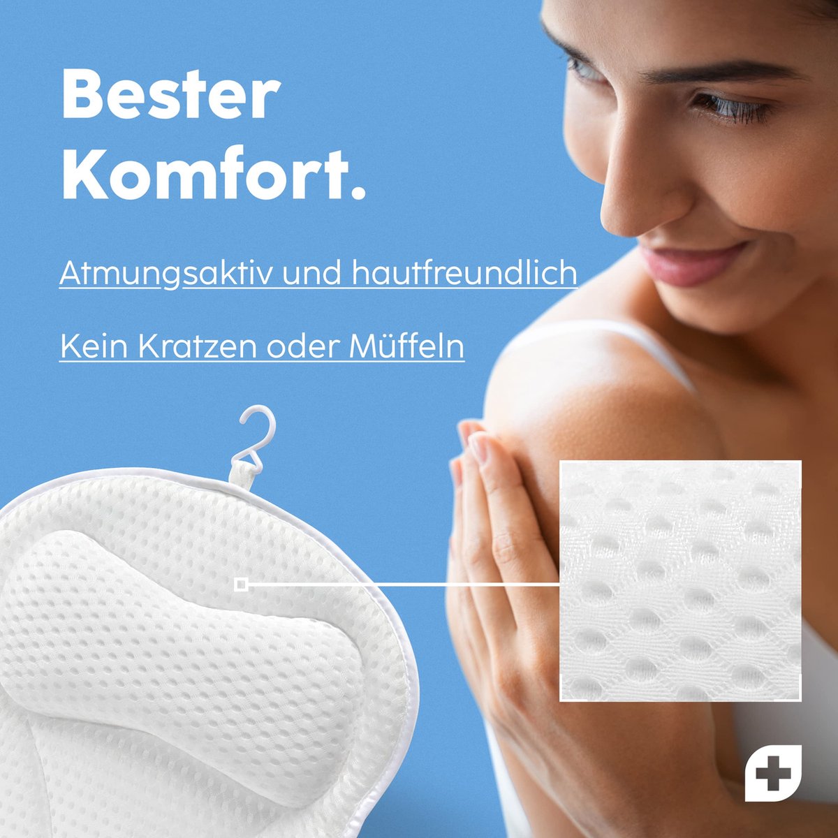 Oreiller De Baignoire Menthe – Avec Ventouses Et Crochet, Confort Ergonomique Pour Bain Détente - 9