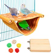 Bol.com Vogel hangmat stapelbed vogelnest grotten slaapplaatsen vogelkooi accessoires vogel speelgoed incl. vogelzitplank en 5 r... aanbieding