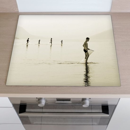 MuchoWow Inductiebeschermer - Inductie mat - Vinyl - Kolibrie - Vogel - Veren - Zwart - 78x52 cm - Inductie beschermer