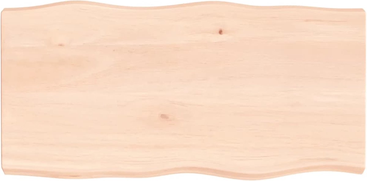 vidaXL Tafelblad - natuurlijke - rand - 80x40x(2-6) - cm - massief - eikenhout Naturel