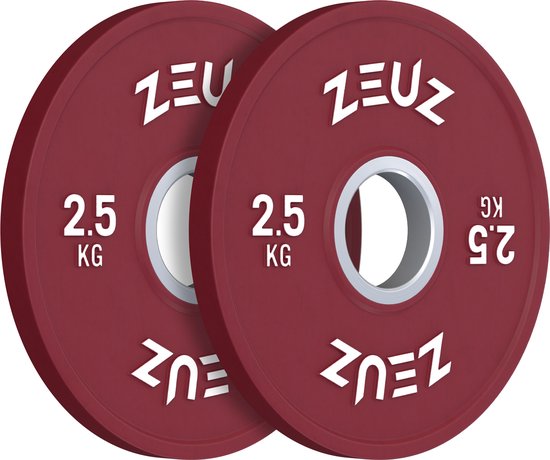 ZEUZ Halterschijf 2 Stuks 2,5 KG – 5 KG Gewichten Set – voor 50 mm Halter – Metaal & Rubber - 2.5 Schijf