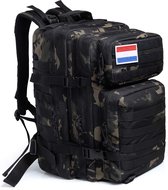 YONO Militaire Rugzak - Tactical Backpack Leger - 45L - Zwart Camouflage