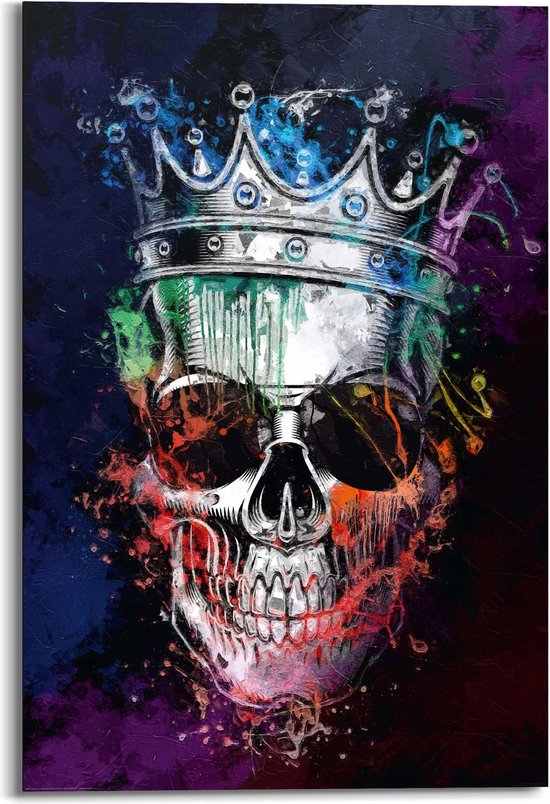 Schilderij Skull Crown 90x60 cm