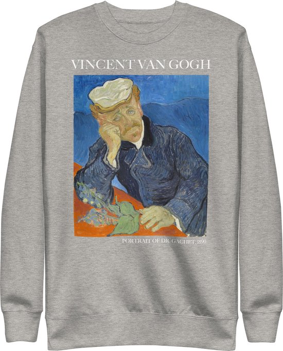 Vincent van Gogh 'Portret van Dr. Gachet' ("Portrait of Dr. Gachet") Beroemd Schilderij Sweatshirt | Unisex Premium Sweatshirt | Carbon Grijs | XL
