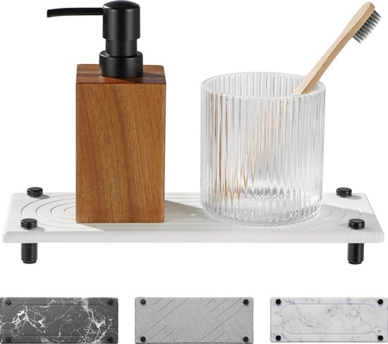 Porte Savon Cuisine Evier Plateau De Savon En Pierre Absorbante Pour Comptoir De Salle De Bain, Accessoires D'évier De Plateau Salle De Bain Absorbant