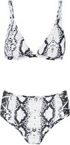 Dilena fashion bikini set slangen print zwart wit