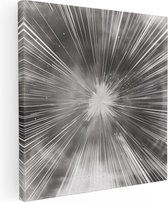 Artaza Canvas Schilderij Zwart Wit Beeld van een Uitbarsting van Licht - 40x40 - Klein - Foto Op Canvas - Canvas Print