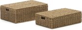 Kave Home - Set Tossa van 2 dozen met deksels natuurlijke vezels 57 x 36 cm / 60 x 40 cm