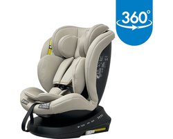Ding Aiden Autostoel - Beige - 360° Draaibare Isofix Autostoel - i-Size - Vanaf 40 tot 150cm - 0 tot 12 jaar