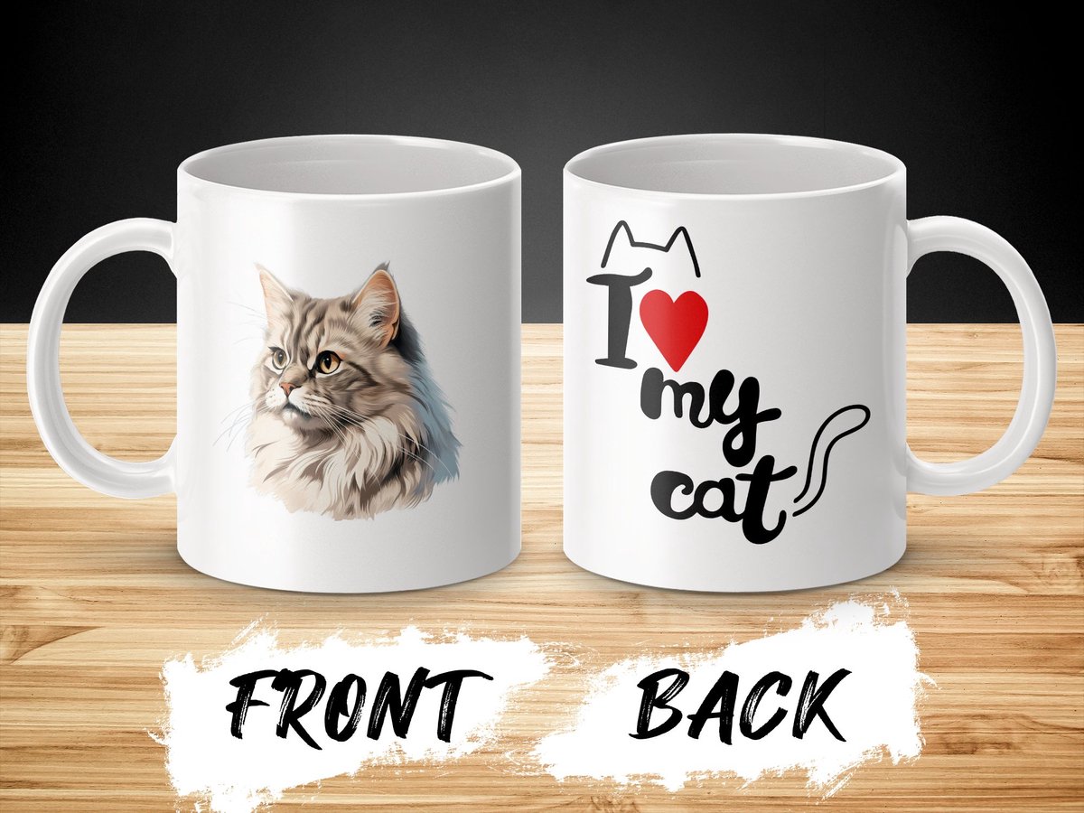Mok British Longhair cat - kat - I love my cat - cat lovers - katten