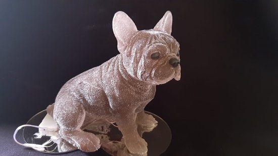 starwolf, beeldje bulldog met ledverlichting, bruin, decoratie, geschenk