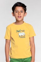 Moodstreet T-shirt Print Polo's & T-shirts Jongens - Polo shirt - Geel - Maat 110/116