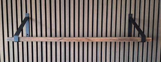 Hoexs - Mango - 90 cm - Metalen Plankdragers Zwart - Industrieel - Wandplank - Decoratie - Keukenplank