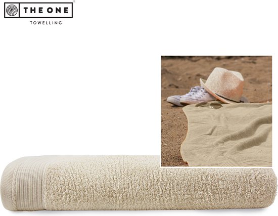 The One Towelling Classic Strandlaken - Strand handdoek - Hoge vochtopname - 100% Gekamd katoen - 100 x 180 cm - Beige