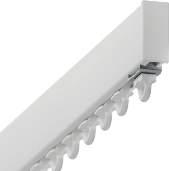 Foto: Kwaliteit design gordijnrail set aluminium wit plafondmontage 4 meter 2 2m eenvoudig te monteren
