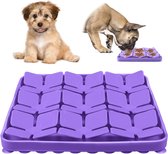 Slow Feeder Hondenbakken, siliconen snuffelmat, likmat, siliconen interactieve hondenmat voor geurtraining, langzaam eten (paars)