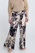 Cassis Brede broek in viscose met bloemenprint