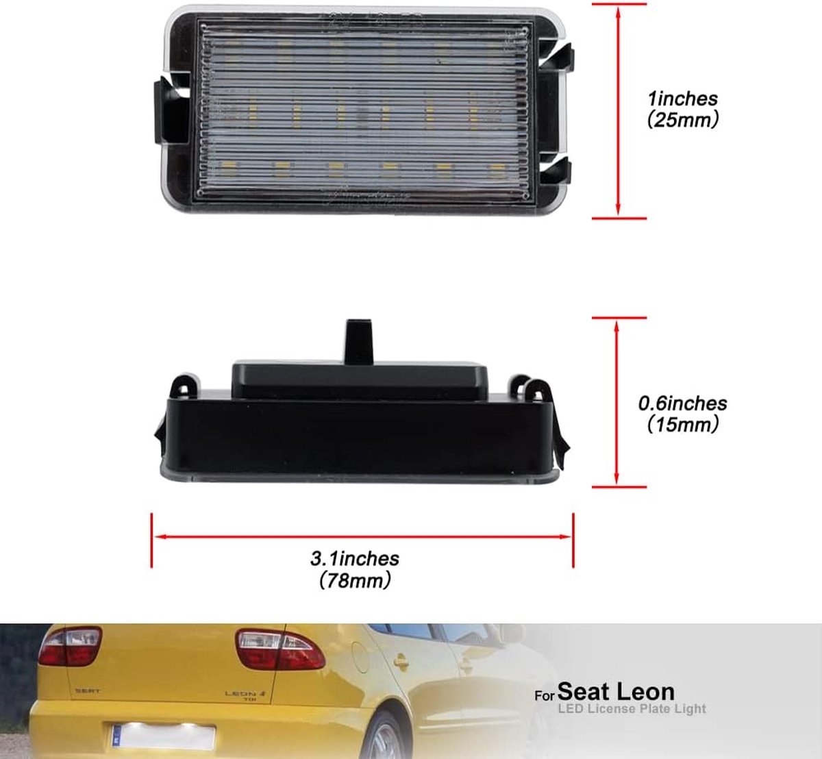 Kentekenverlichting LED, Kentekenplaat verlichting, WAS | bol