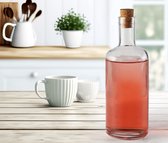 Eurostockdeals - Glazen fles met kurk - 700ml - Olie en azijnfles - Waterfles - Glas - 1 Stuk