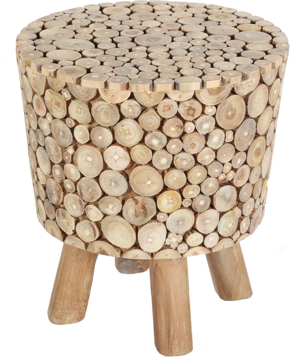 Teak houten kruk Merida
