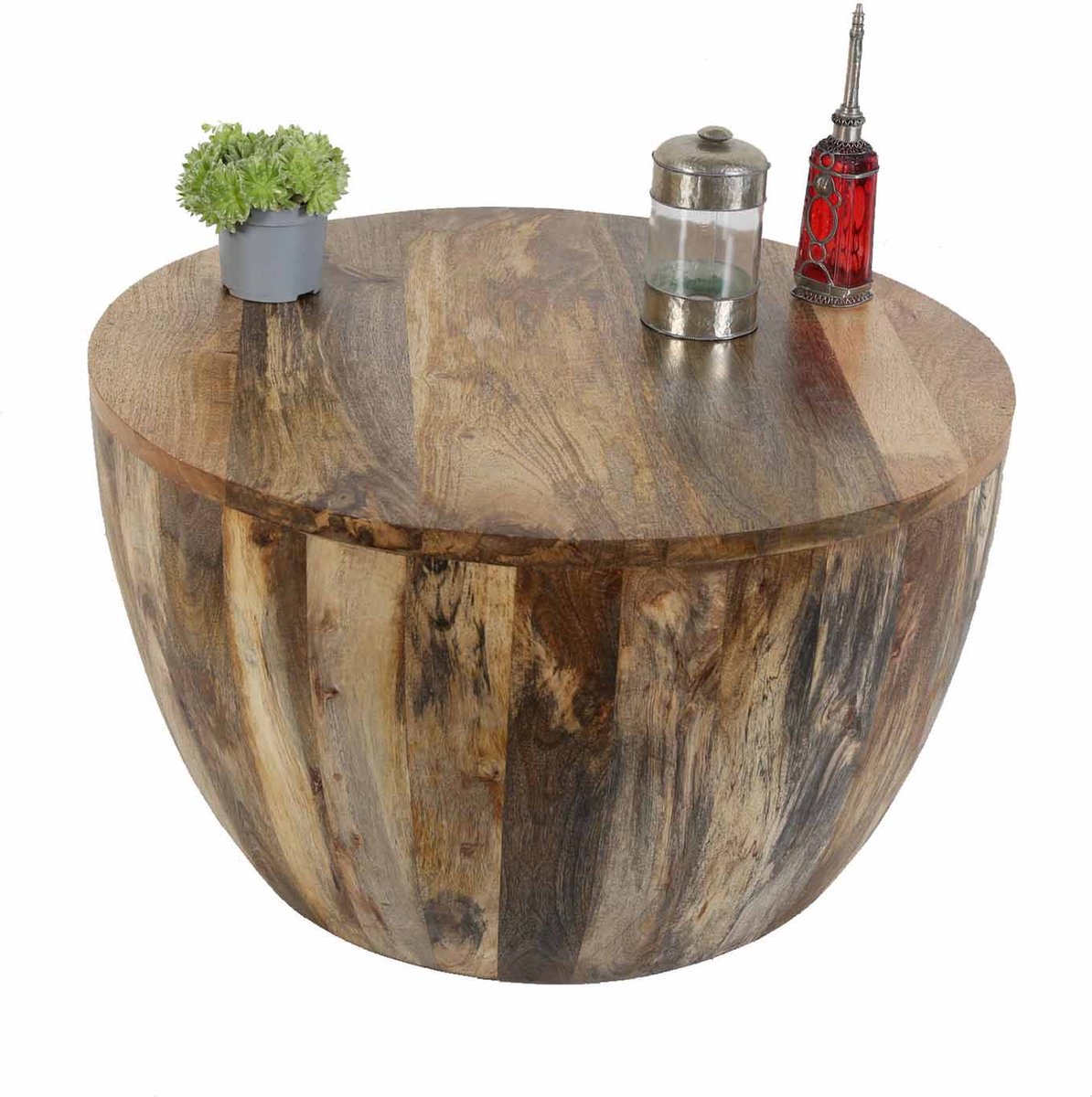 Massief houten salontafel Torino rond