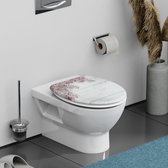 Wc-bril Flowers & Wood met softclose, toiletdeksel met motief, Duroplast wc-deksel (max. belasting van de wc-bril 150 kg), wit