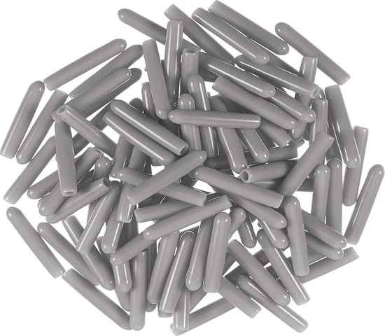 Vaatwasserrek Afdekdoppen - 100 Stuks - 3x25 mm - PVC Beschermhoes - Tandheugeldoppen - Universele Beschermdoppen voor Vaatwassers - Roestbescherming - Grijs