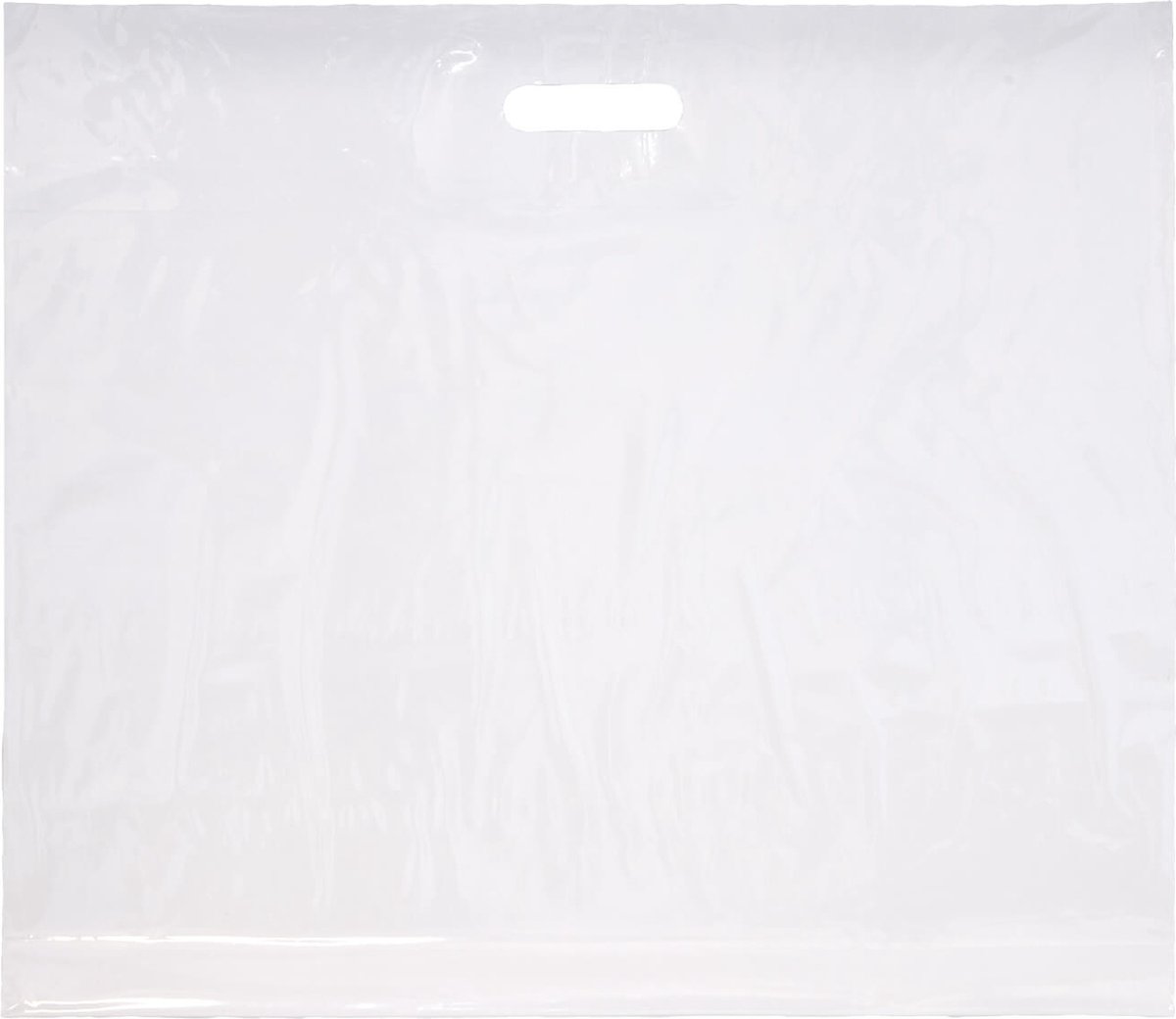 250x Plastic tassen 60x51+2x4cm wit