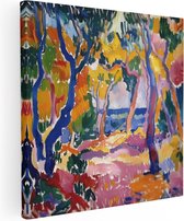Artaza Canvas Schilderij Kleurrijk Kunstwerk van een Bos - 30x30 - Klein - Foto Op Canvas - Canvas Print