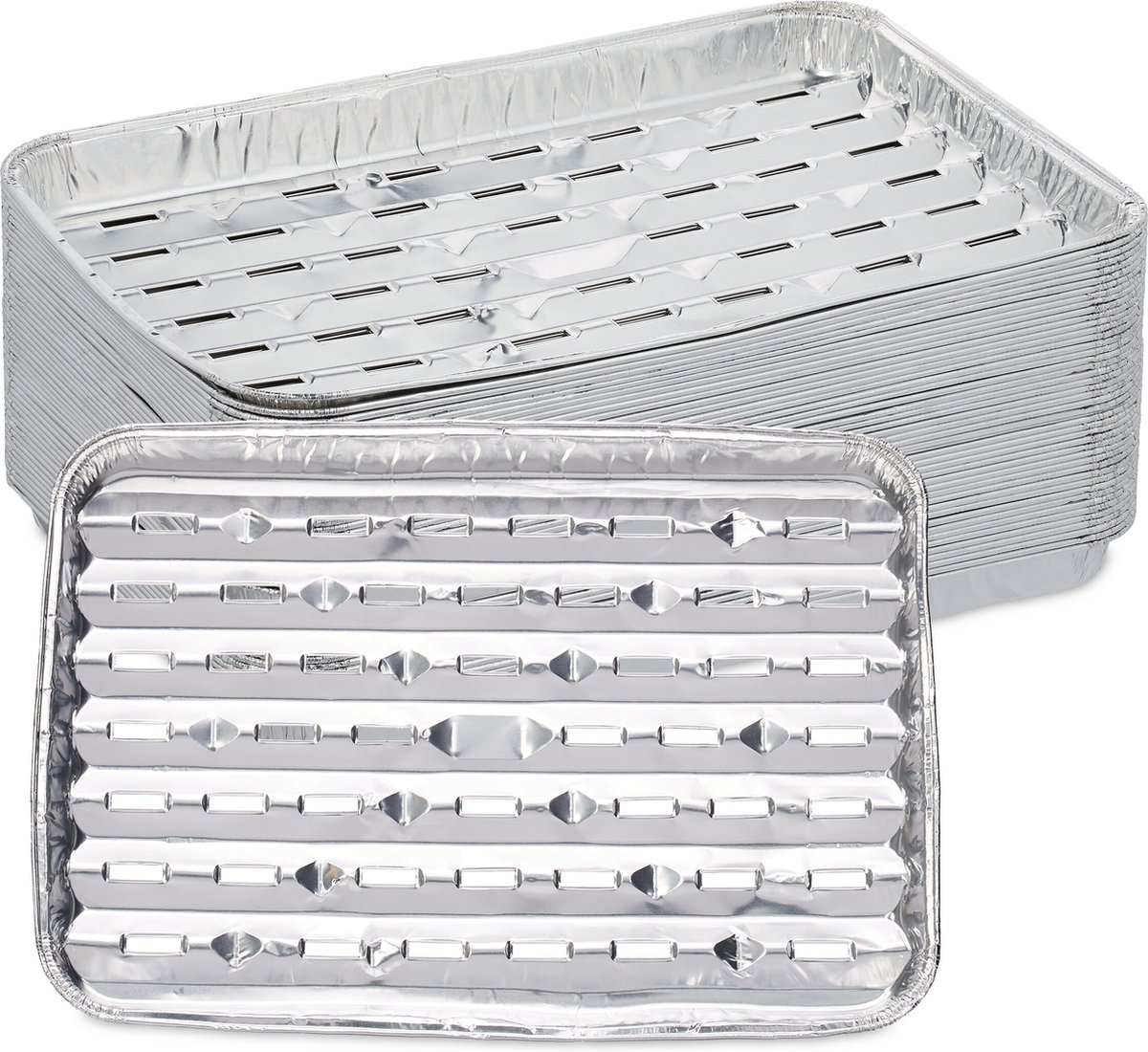 aluminium bakjes bbq - set van 40 - 34 x 22 cm - tot 260°C - lekbakjes