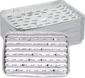 Relaxdays aluminium bakjes bbq - set van 40 - 34 x 22 cm - alu lekbakjes - barbecue