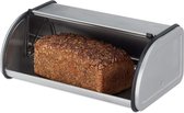 RVS broodtrommel met schuifdeksel - Ruimtebesparend - Zilver - HBD: ca. 135 x 335 x 205 cm bread box