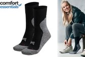 Comfort Essentials Sportsokken 2-Pack – Hardloopsokken – Sportsokken Heren – Sportsokken Dames – Sport Sokken – Multi Zwart - Maat 35/38