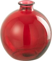 J-Line Vase Boule Verre Rouge