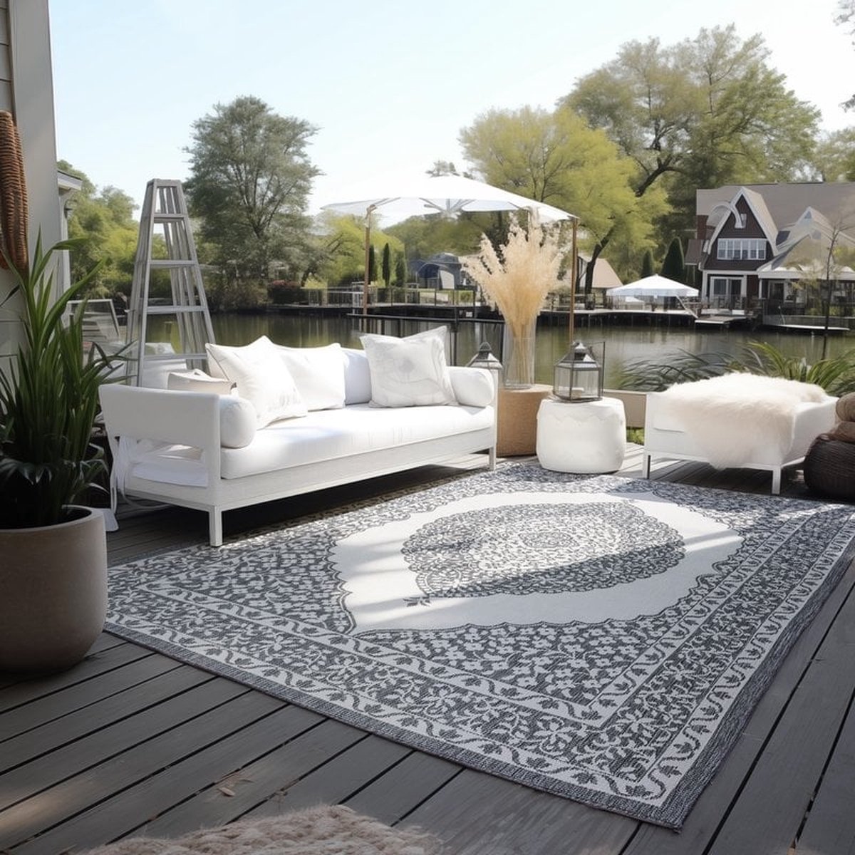 flycarpets Elle Decoration - Binnen & Buitenkleed - Omkeerbaar - Meekly - Zilver - 160x230 cm