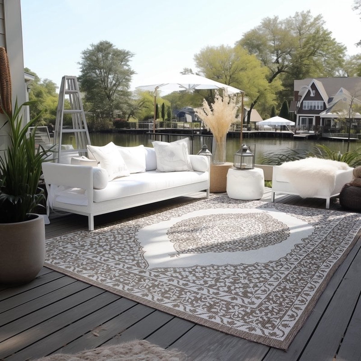 flycarpets Elle Decoration - Binnen & Buitenkleed - Omkeerbaar - Meekly - Linen / Beige - 120x170 cm