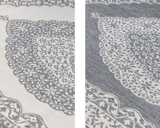 Flycarpets Elle Decoration - Binnen & Buitenkleed - Omkeerbaar - Meekly - Zilver - 200x290 cm