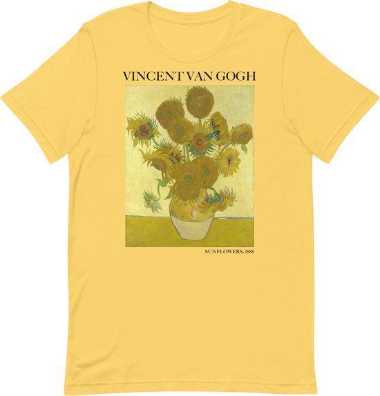 Vincent van Gogh 'Zonnebloemen' ("Sunflowers") Beroemd Schilderij T-Shirt | Unisex Klassiek Kunst T-shirt | Geel | L