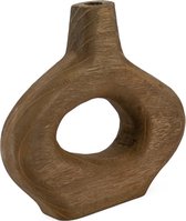 HomeBound by KY - Vase beignet en bois de noyer - 22x6x21,5cm - vase beignet en bois de noyer