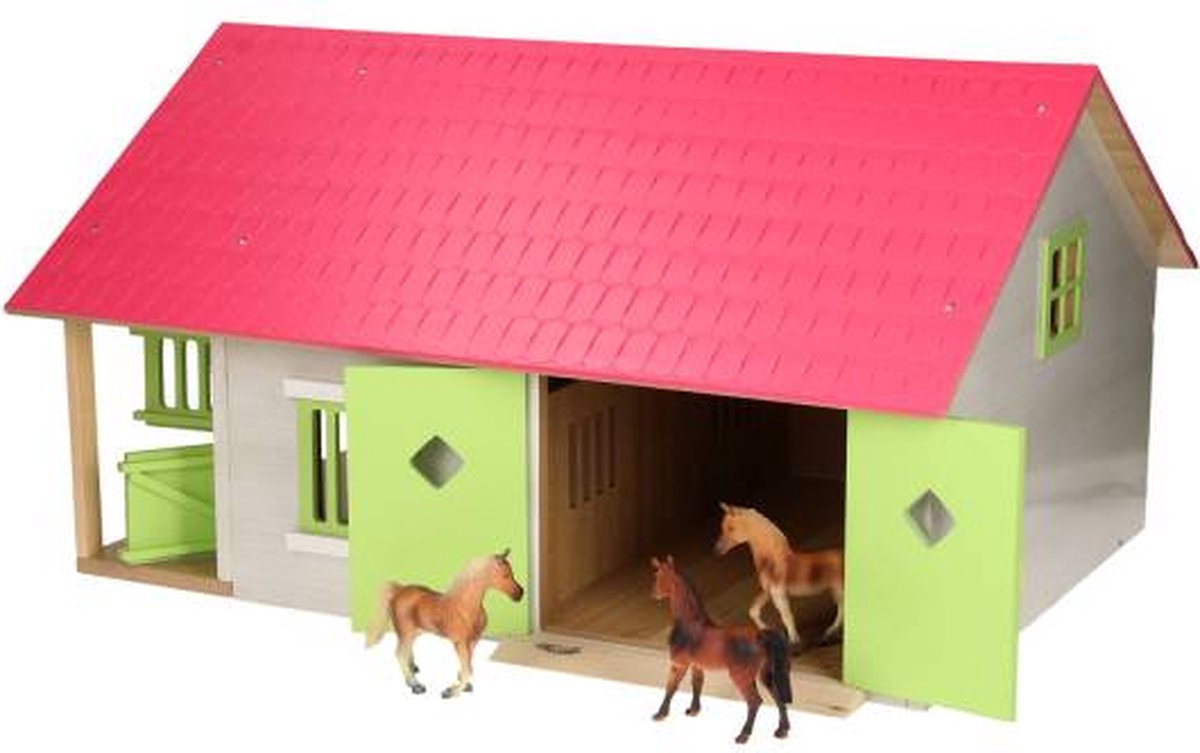 Paardenstal Roze met 2 Boxen en Berging, 1:24 — afbeelding 7