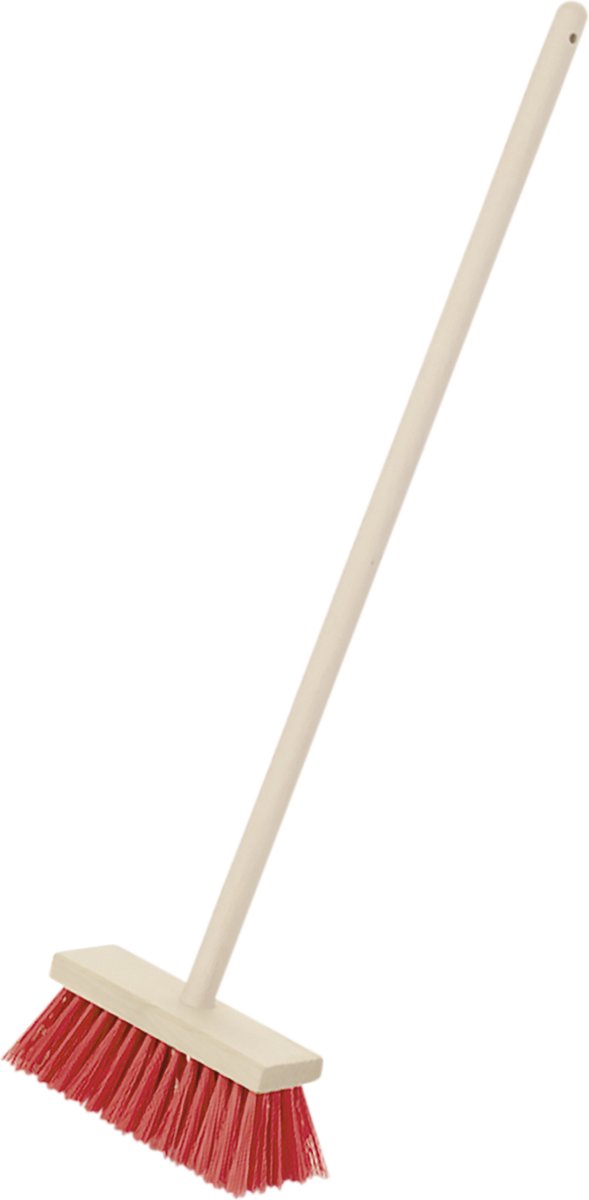 Pure Fresh-straatbezem hout I Kinderbezem met stevige houten steel en robuuste plastic borstelharen I Afmetingen: 18 cm x 45 cm x 60 cm I Speelgoed voor kinderen vanaf 3 jaar