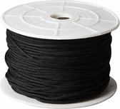 Polyester Koord - Polyester Draad - Hobby Koord En Draad - Sieraden Maken - Zwart - Dikte 2 mm - 50 mtr - Creotime - 1 Rol