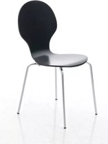 In And OutdoorMatch Bezoekersstoel Wilber - Stoel zwart - Met rugleuning - Vergaderstoel - Zithoogte 45cm