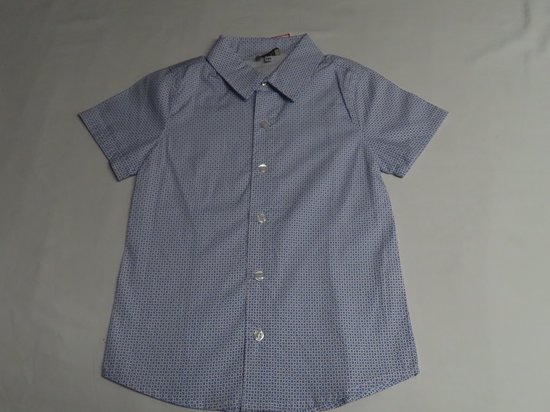 Overhemd - jongens - Wit / blauw - 4 jaar 104