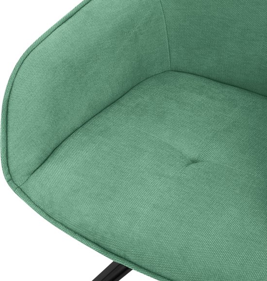 ML-Design eetkamerstoelen draaibaar set van 6, textiel geweven stof, groen, woonkamerstoel met armleuning/rugleuning, 360° draaibare stoel, gestoffeerde stoel met metalen poten, ergonomische fauteuil, keukenstoel, loungestoel