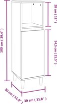 vidaXL - 3-delige - Badkamermeubelset - bewerkt - hout - betongrijs