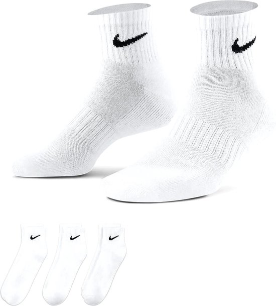 Nike Everyday Cushion Ankle Sokken Sokken (regular) - Maat 38-42 - Unisex - wit/zwart - Nike