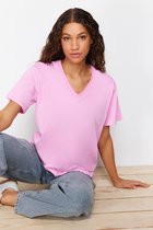 Trendyol TWOSS23TS00003 Volwassenen Vrouwen T-shirt - Roze - M