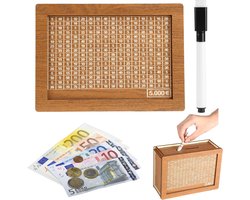 Spaarpot volwassenen - Spaarpot - Spaarpotten - Sparen met een doel - Van hout - Tot €5000 - Herbruikbaar - Jongen & Meisje - Must have voor grote spaarders!